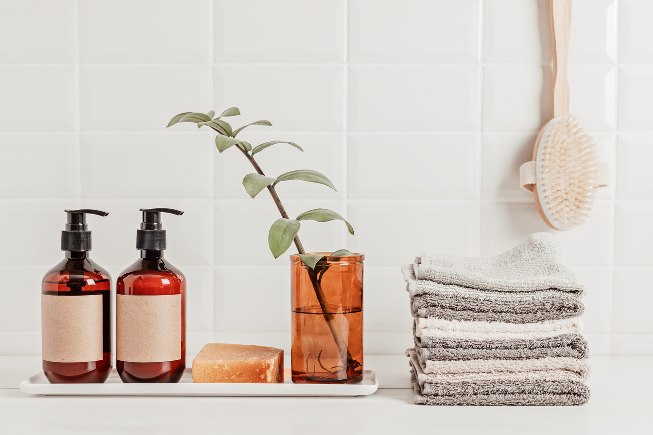 Bathroom Styling and Organization. Organic Lifestyle and Skin Care Products