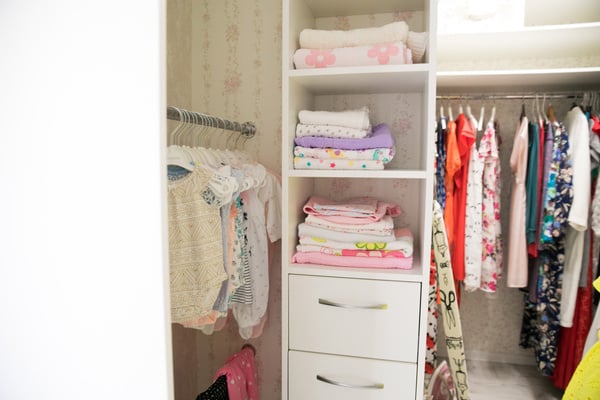 children's dressing room. organization of clothing storage